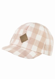 Dziewczęca czapka z daszkiem na lato CORA organic kratka pudrowy róż R 50, JAMIKS