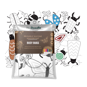 Sensoryczna Mata silikonowa do kolorowania A3 Szlaczki i pracowite robaczki HDSM003, Hey Doodle