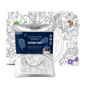 Sensoryczna mata silikonowa do kolorowania A3 Alfabetyczna Zupa HDSM001, Hey Doodle