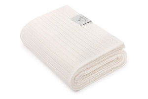 Kocyk ze 100% wełny merino cream w prążek - premium collection, My memi