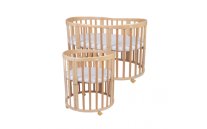 Owalne łóżeczko dziecięce – model 7 w 1 NATURAL, WALDIN