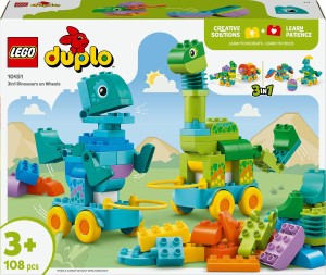 LEGO Duplo Dinozaury na kółkach 3w1 10451, LEGO