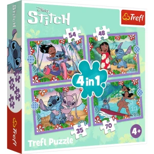 Puzzle 4W1 Szalony Dzień Lilo Stitch, Trefl