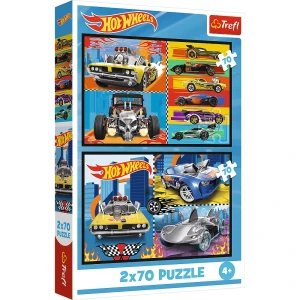 Puzzle 2X70 Hot Wheels samochodziki, Trefl