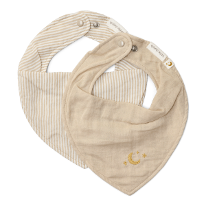 Apaszko-bandanka muślinowa - zestaw 2 szt. Pure Soft Beige, Little Dutch 