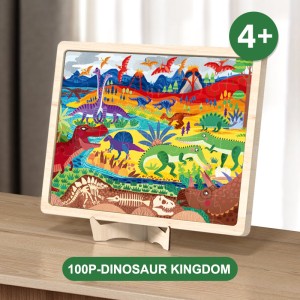 Drewniane puzzle ze stojakiem Dinozaury, Mideer 