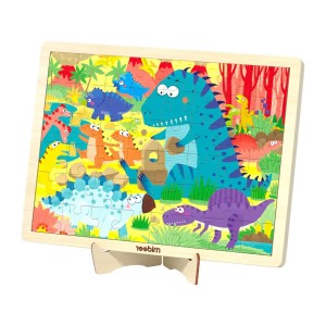 Drewniane puzzle ze stojakiem Dinozaury, Mideer 