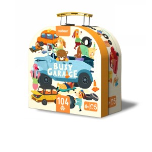 Puzzle dla dzieci w walizce Mój garaż 104el, Mideer 