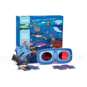 Sekretne puzzle z okularami 3D Ocean 35 elementów, Mideer 