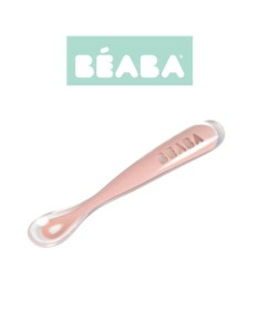 Łyżeczka Silikonowa 4M+ Old Pink, Beaba